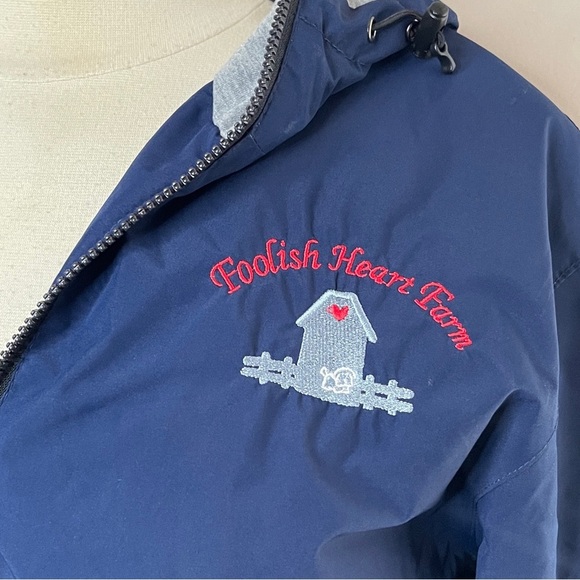 SPORT-TEK Unisex Foolish Heart Farm Navy Insulated All-Weather Hooded Jacket - Picture 3 of 13